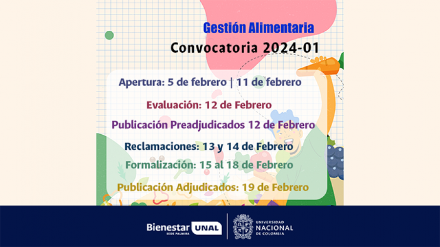 Convocatoria Gestión Alimentaria 2024-01